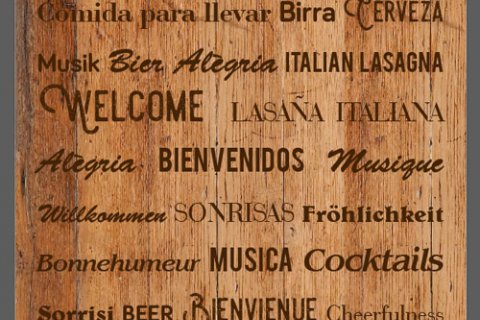 Diseño "Welcome" por Rótulos Irla.