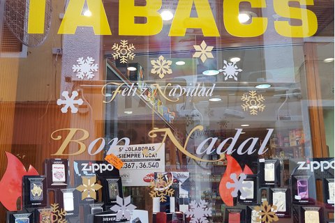 Vinilo Adhesivo sobre cristal de "Feliz Navidad".