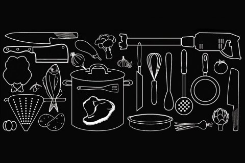 Diseño Gráfico elementos de la cocina.