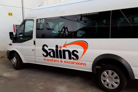 Rotulación en mini bus  de la empresa Salins.